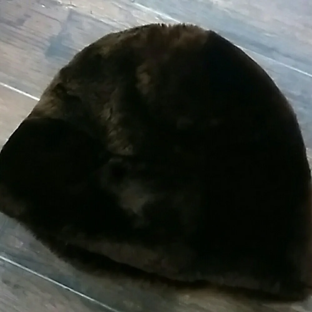 Classic Brown Faux Fur Pillbox Hat -